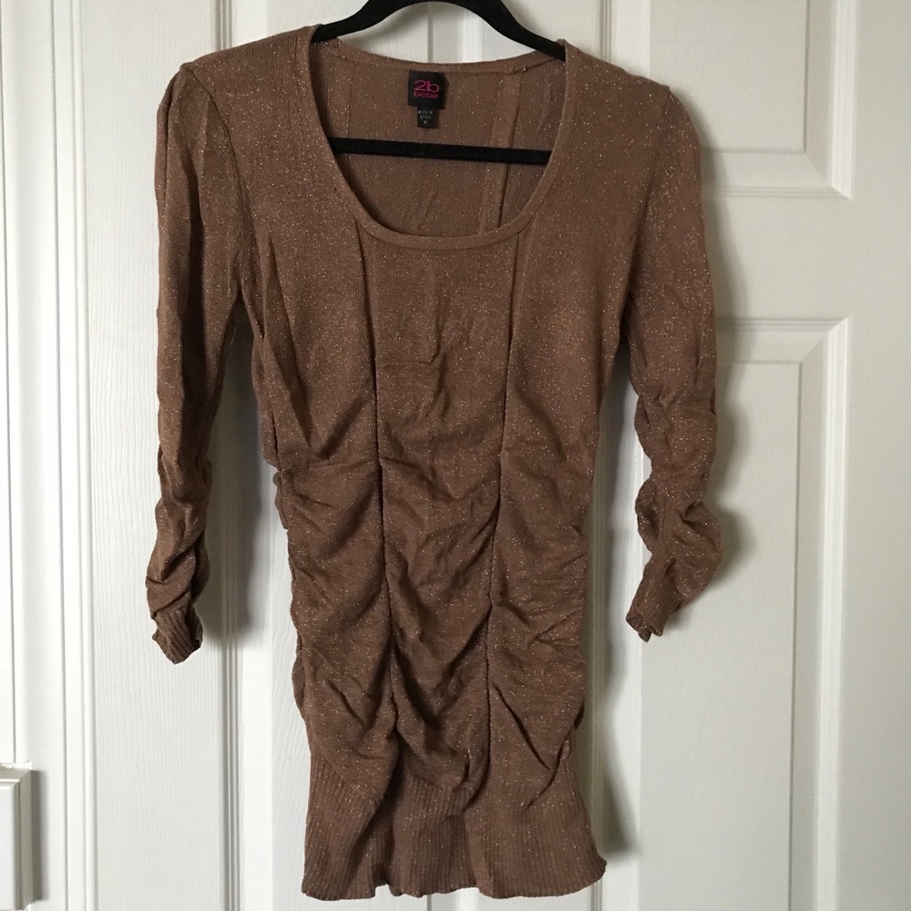 Camel and rose gold sweater